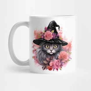 Pink Halloween Cat Mug